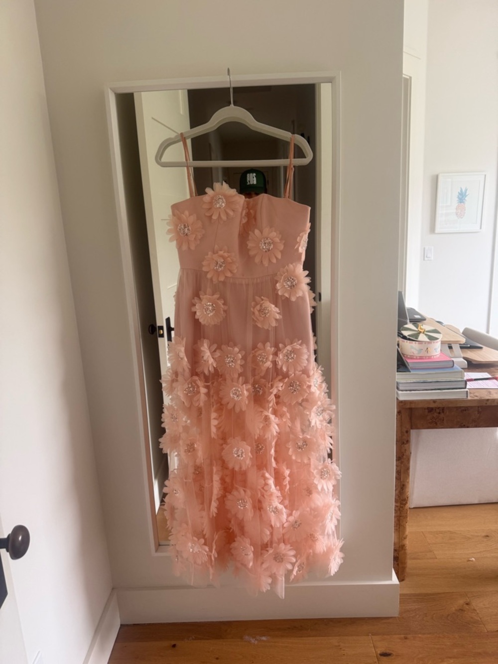 Helsi Audrey 3D Floral Midi Dress - Peach - Picture 3 of 8